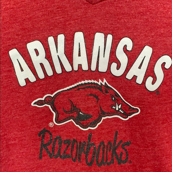 Razorback Sparkle Hog Tee Shirt Red Size Large - Picture 3 of 4